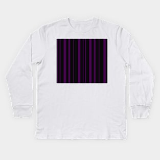 Deep purple Pinstripe Kids Long Sleeve T-Shirt